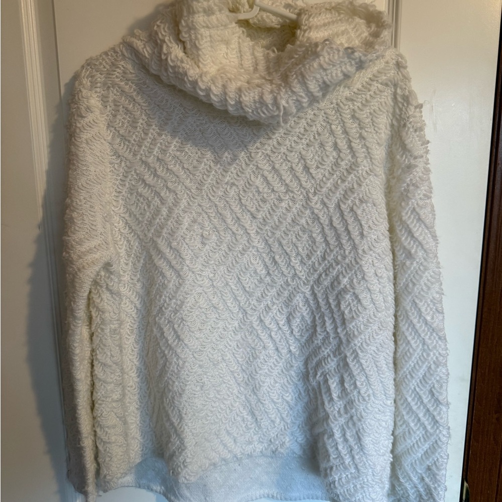Willow Soft White Cowl Neck Sweater